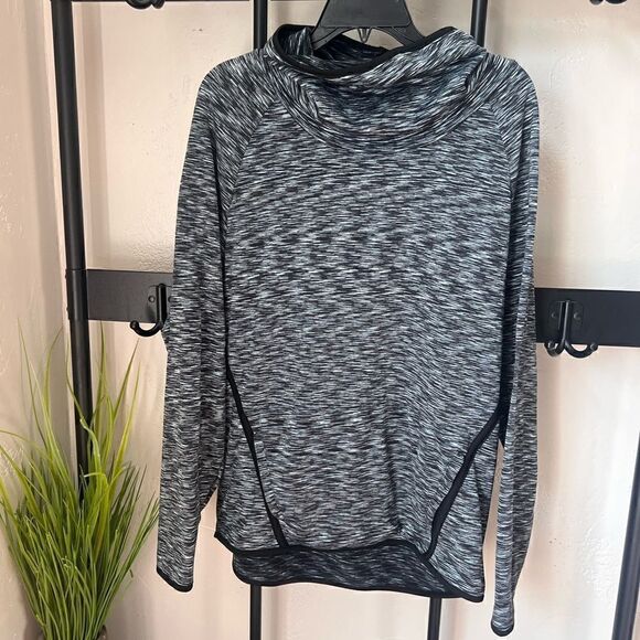 Champion fleece cowl neck pullover black thumb holes size large - Picture 6 of 15